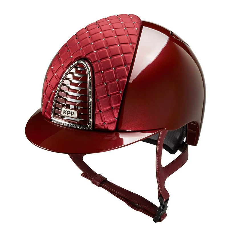 Riding Helmet Cromo 2.0 Bordeaux Metal Satin Milano Front with Swarovski®