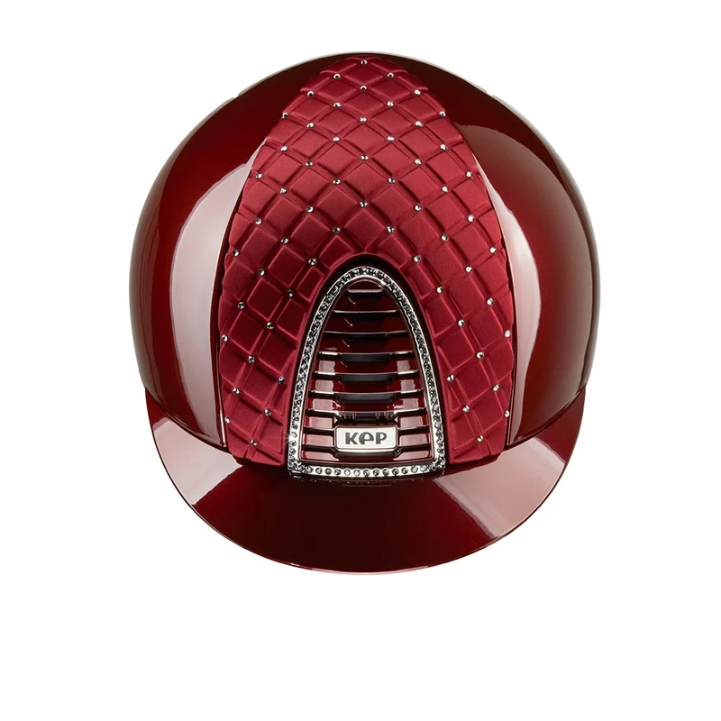Riding Helmet Cromo 2.0 Bordeaux Metal Satin Milano Front with Swarovski®