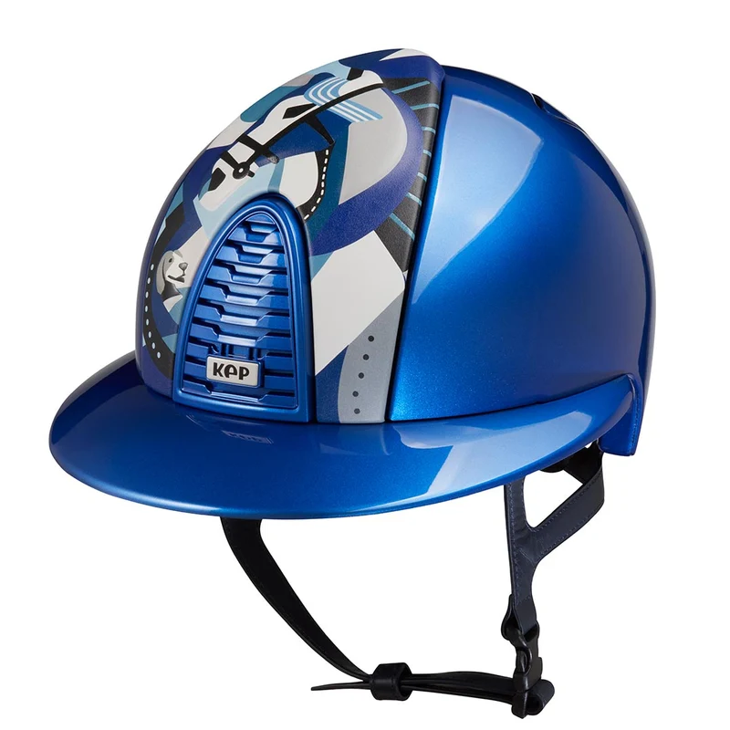Riding Helmet Cromo 2.0 Royal Blue Metal Blue Pegasus Insert with Polo Peak