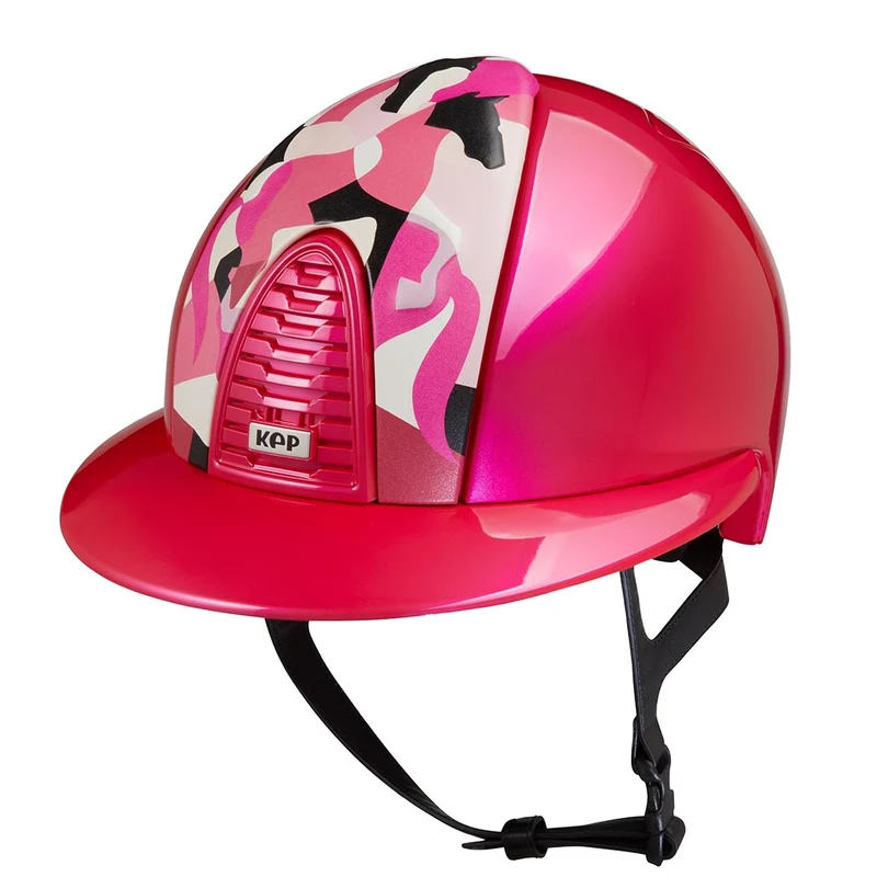 Riding Helmet Cromo 2.0 Cerise Metal Pink Vikings Insert with Polo Peak