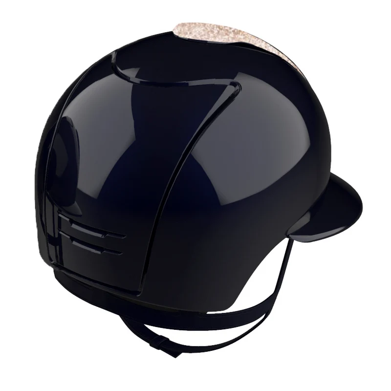 Riding Helmet Cromo 2.0 Polish Blue with Pink Star Fabric Front Insert