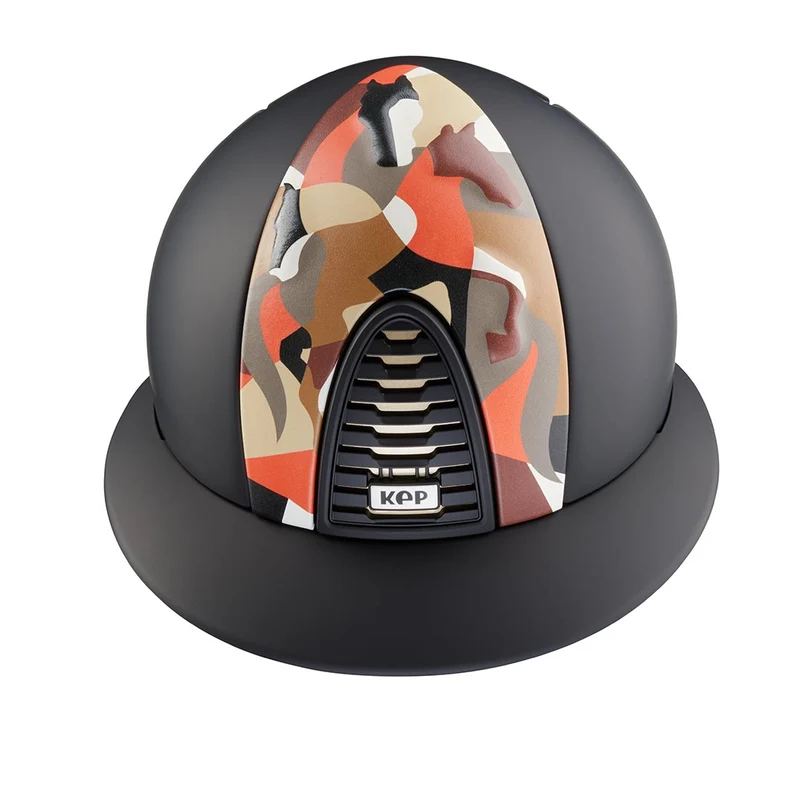 Riding Helmet Cromo 2.0 Black Textile Vikings Leather Insert with Polo Peak