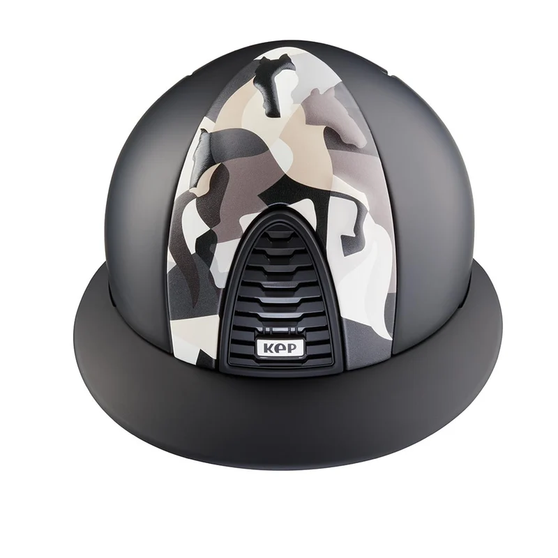 Riding Helmet Cromo 2.0 Black Textile Vikings Front Insert with Polo Peak