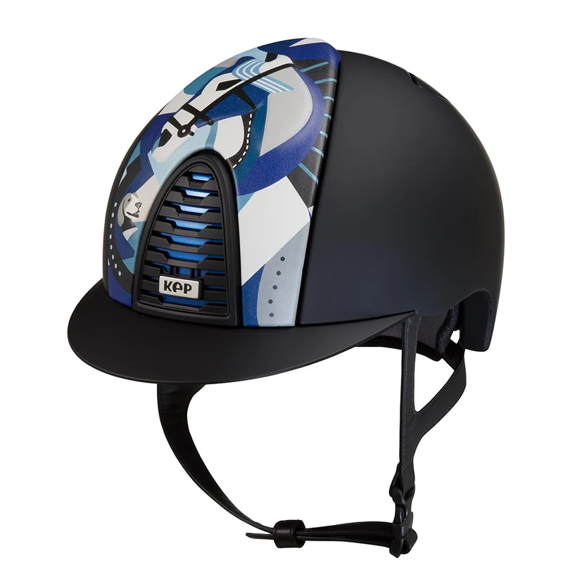 Riding Helmet Cromo 2.0 Black Textile Blue Pegasus Front Insert