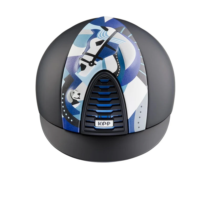 Riding Helmet Cromo 2.0 Black Textile Blue Pegasus Front Insert
