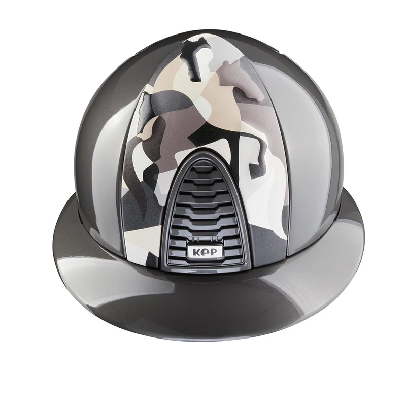 Riding Helmet Cromo 2.0 Grey Polish Grey Vikings Inserts with Polo Peak