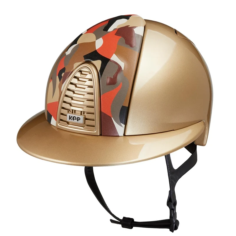Riding Helmet Cromo 2.0 Metal Sand Orange Vikings Insert with Polo Peak