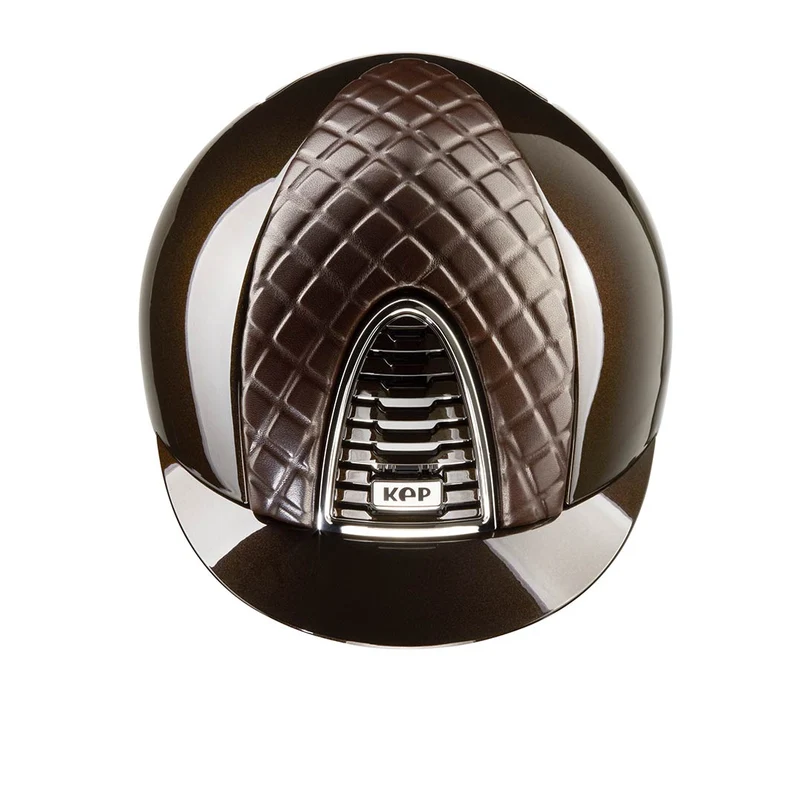 Riding Helmet Cromo 2.0 Brown Polish with Front Leather Milano Collection Insert