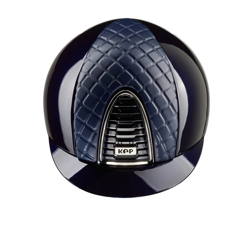 Riding Helmet Cromo 2.0 Blue Polish Milano Leather Front Insert