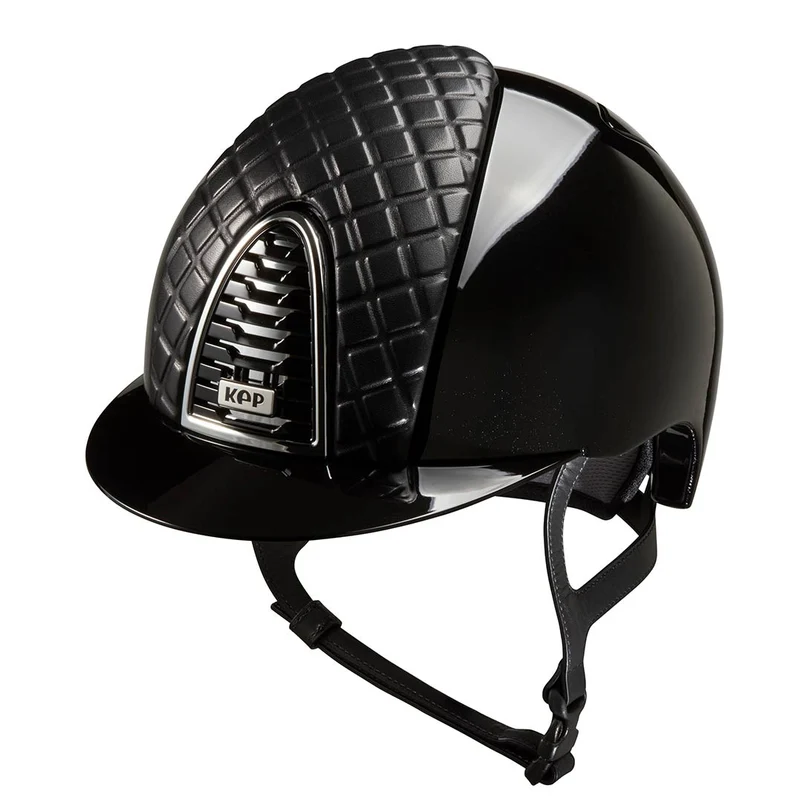Riding Helmet Cromo 2.0 Black Polish Milano Leather Front Insert