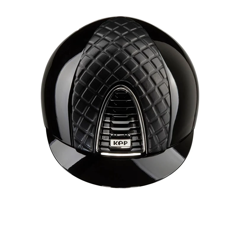 Riding Helmet Cromo 2.0 Black Polish Milano Leather Front Insert