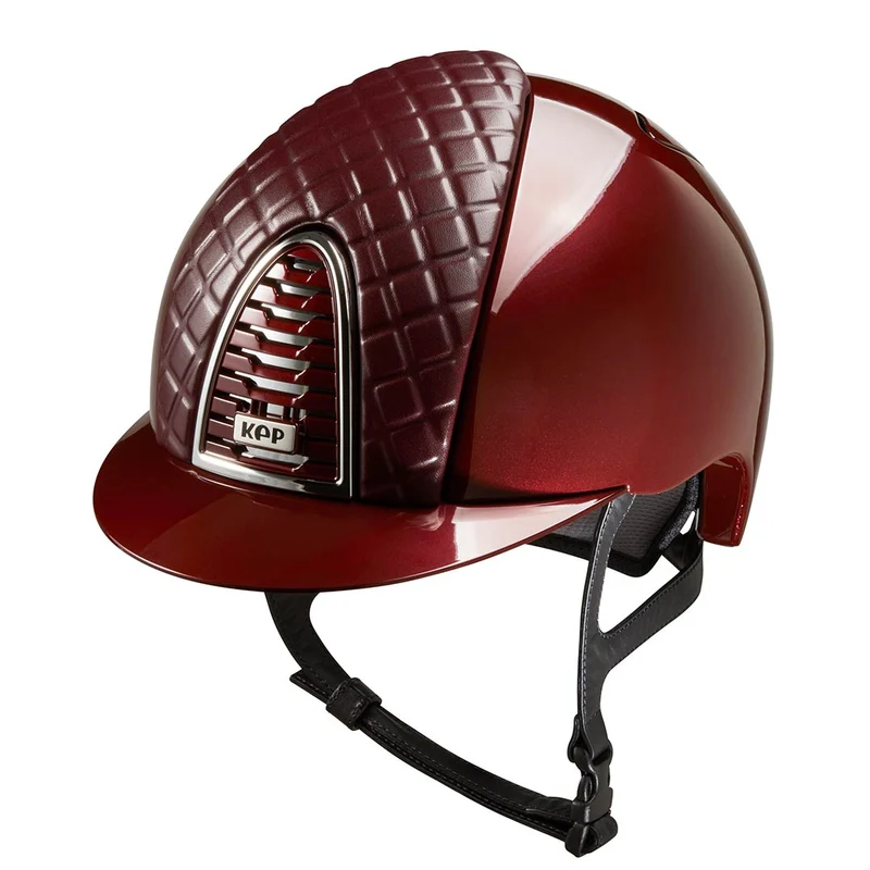 Riding Helmet Cromo 2.0 Bordeaux Metal Milano Leather Front Insert