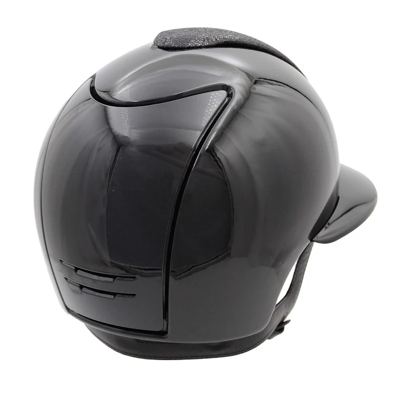 Riding Helmet Cromo 2.0 Black Polish with Front Glitter & Polo Visor