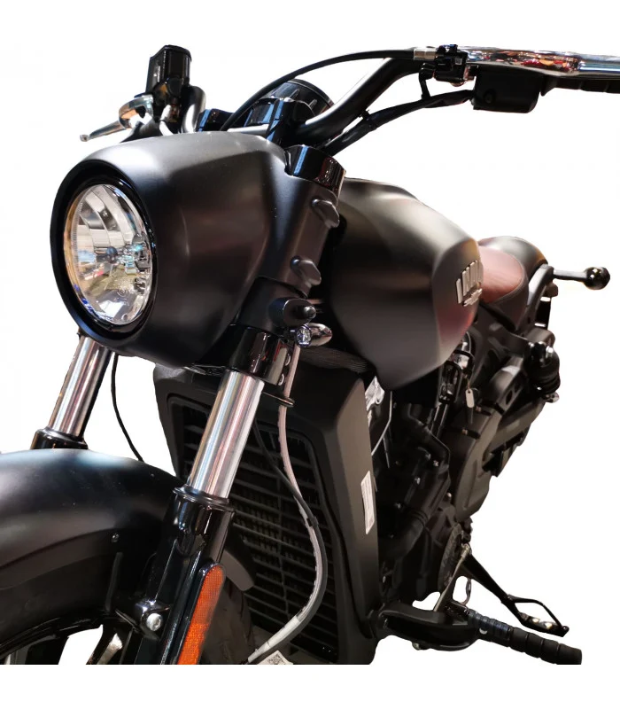 Das vordere Blinkerloch deckt den Indian Scout ab Bobber