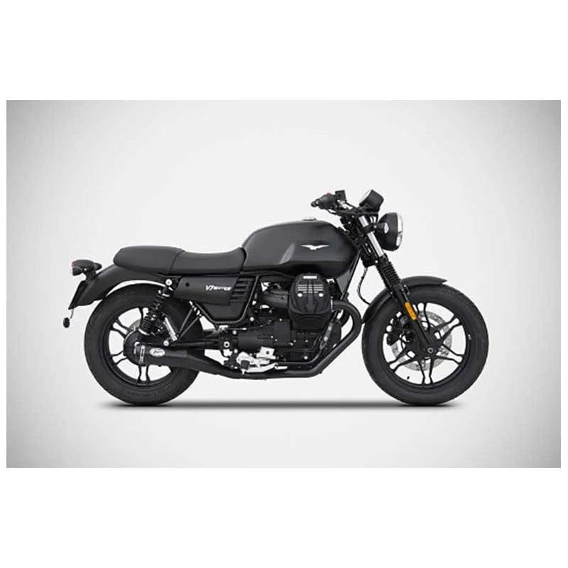 Linie 2 in 1 ZARD Edelstahl schwarz Moto guzzi V7III