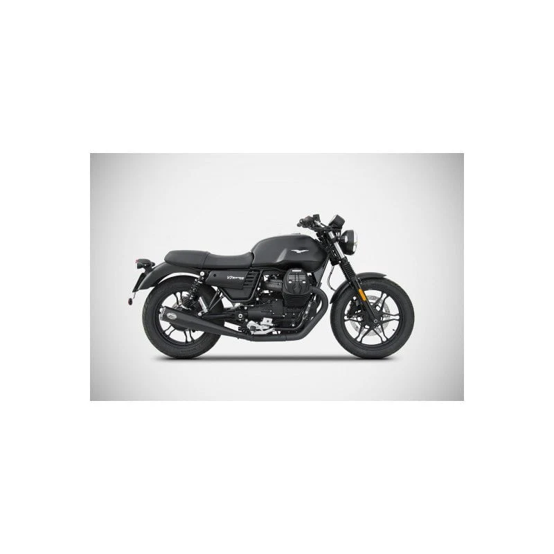 Doppelauspuff ZARD Zuma aus schwarzem Edelstahl Moto guzzi V7III