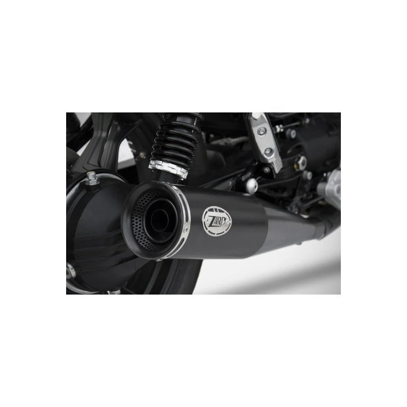 Doppelauspuff ZARD Zuma aus schwarzem Edelstahl Moto guzzi V7III