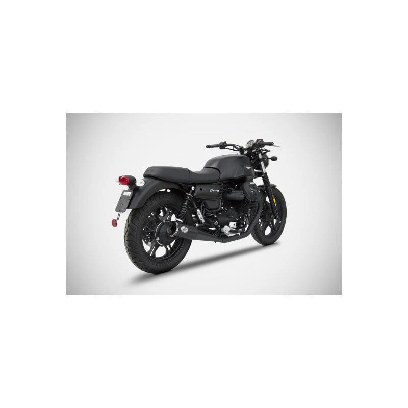 Doppelauspuff ZARD Zuma aus schwarzem Edelstahl Moto guzzi V7 III E4