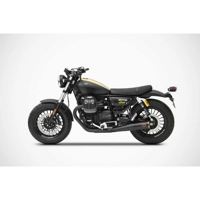 Doppelauspuff ZARD Slim aus schwarzem Edelstahl Moto guzzi V9 E4