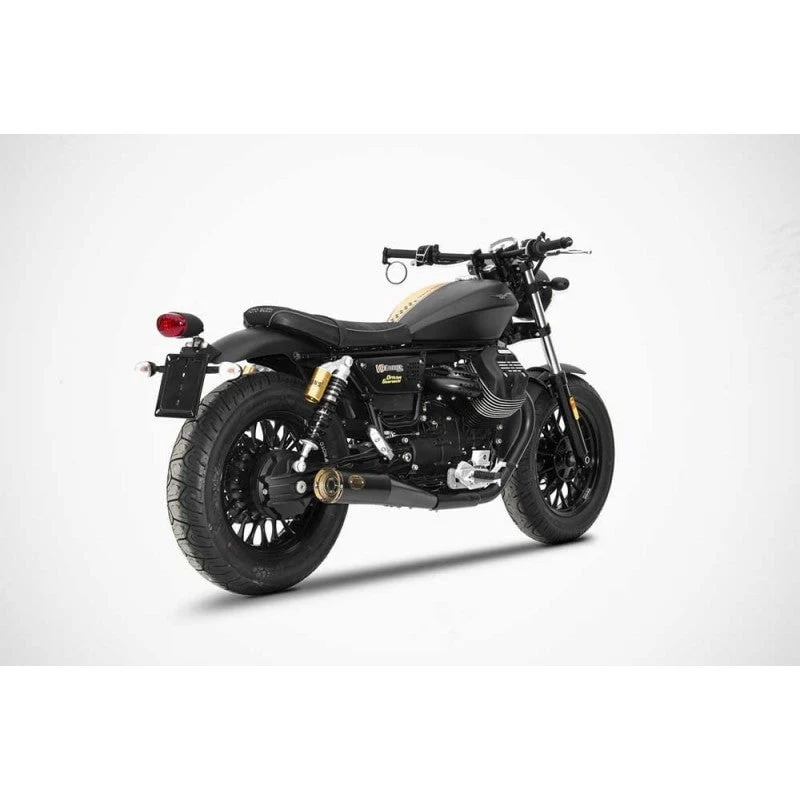 Doppelauspuff ZARD Slim aus schwarzem Edelstahl Moto guzzi V9 E4