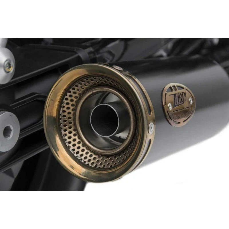 Doppelauspuff ZARD Slim aus schwarzem Edelstahl Moto guzzi V9
