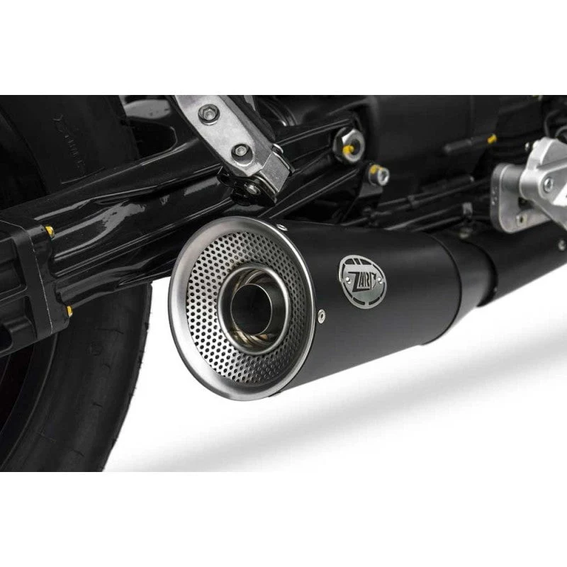 Doppelauspuff ZARD Big Style Racing aus schwarzem Edelstahl Moto guzzi V9