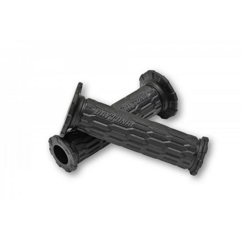 D-FREUND DAYTONA Paar schwarze Griffe - 22mm - offenes Ende