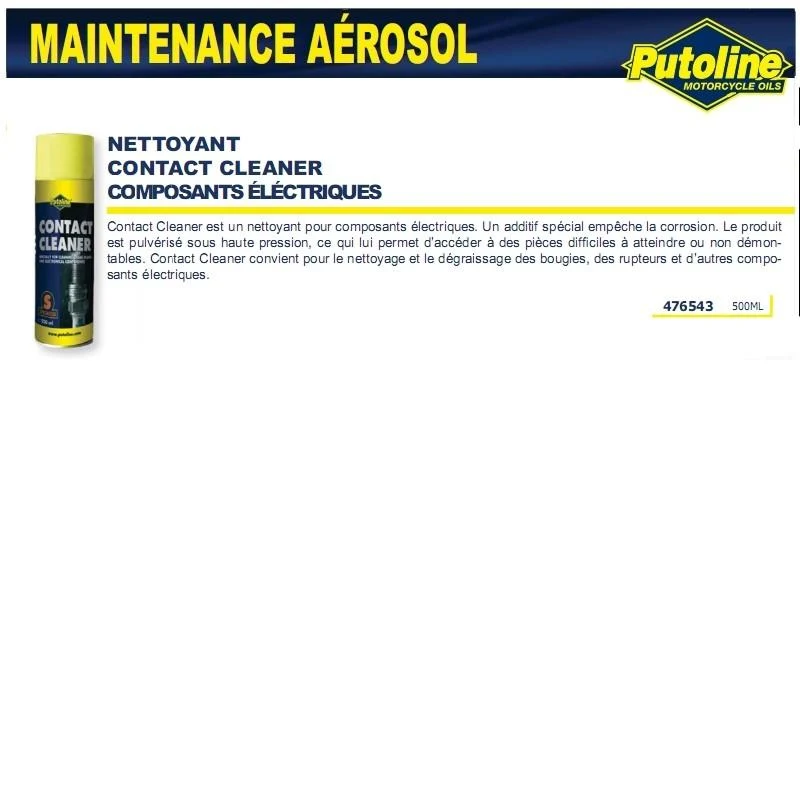 Spezialkontaktreiniger für elektrische Komponenten (Aerosol) 500ML PUTOLINE