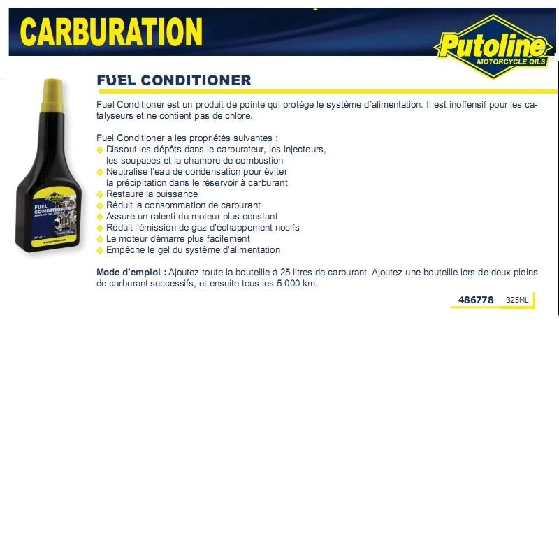 Additiv Benzinkonditionierer 325ML PUTOLINE