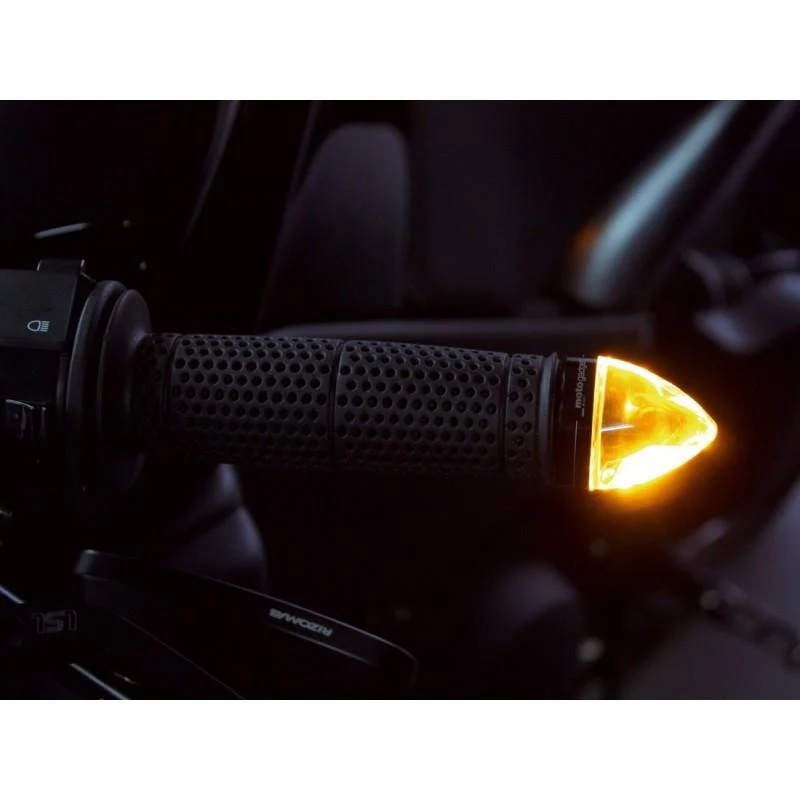 Blinkendes Mo BLAZE Cone poliertes Lenkerende
