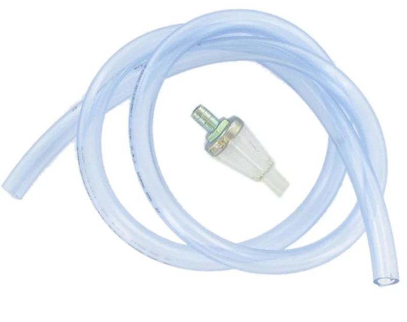 8 mm x 1 m transparenter Kraftstoffschlauchsatz + konischer D8-Kraftstofffilter aus Stahl