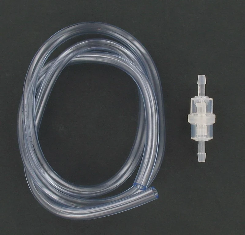 Transparenter Kraftstoffschlauchsatz 5 mm x 1 m + zylindrischer Kraftstofffilter D6