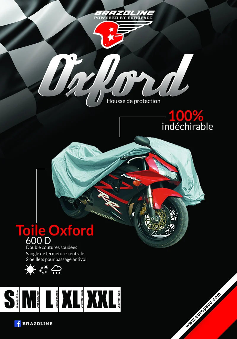 OXFORD Motorradabdeckung mit Riemen - Verschiedene Größen