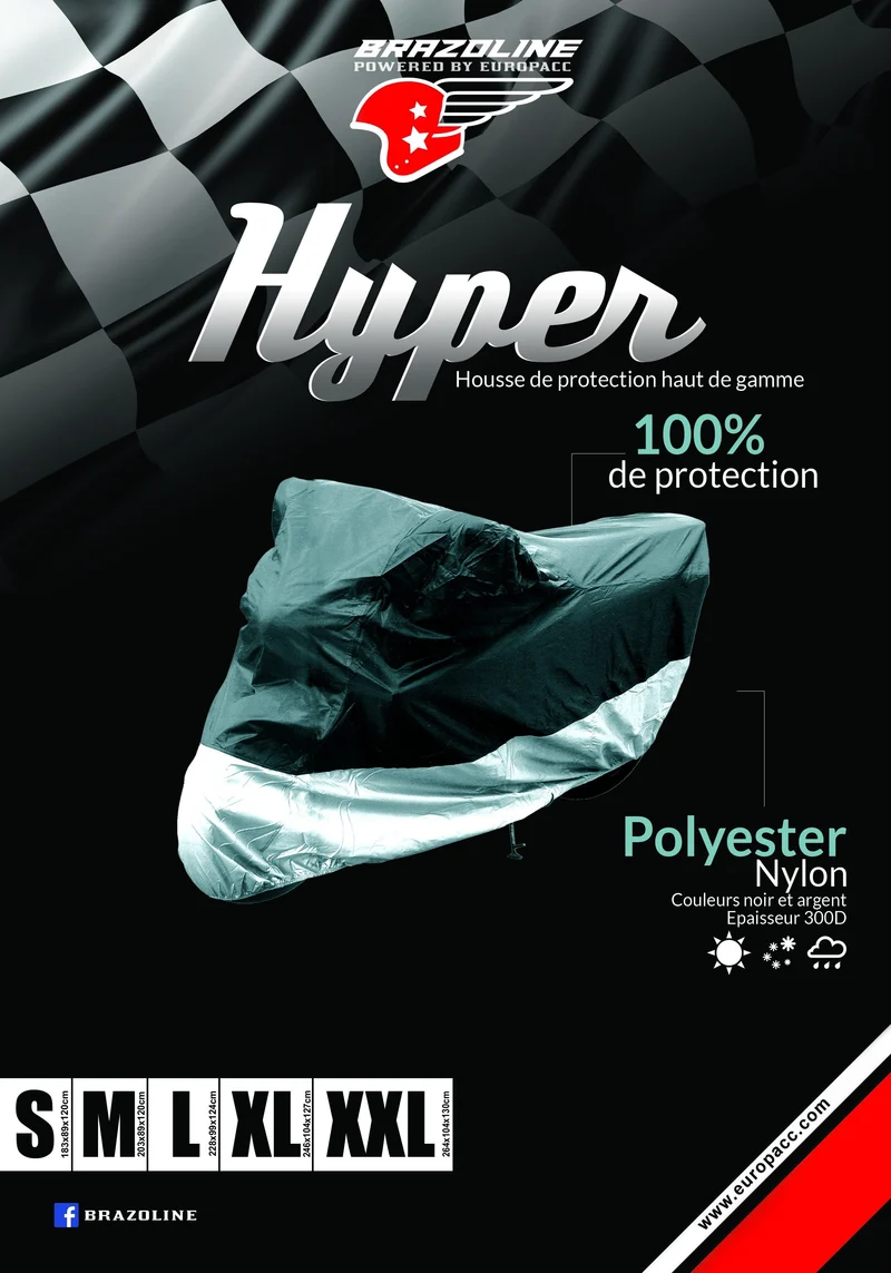 HYPER Motorradabdeckung mit elastischem System