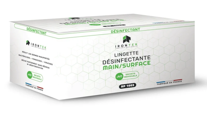 BOX 40 HYDROALCOOLIC WIPES (Hergestellt in Frankreich)