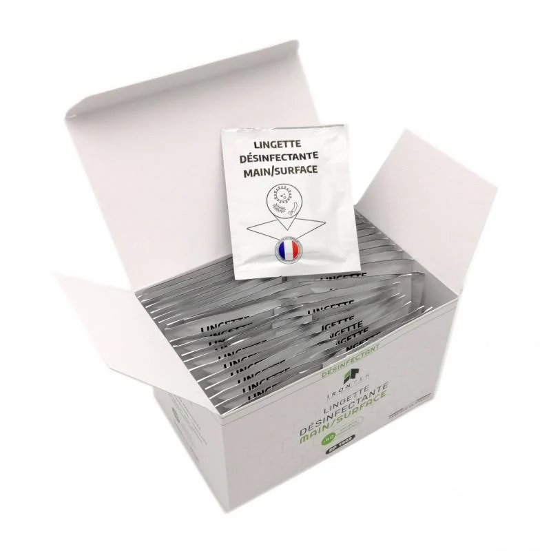 BOX 40 HYDROALCOOLIC WIPES (Hergestellt in Frankreich)