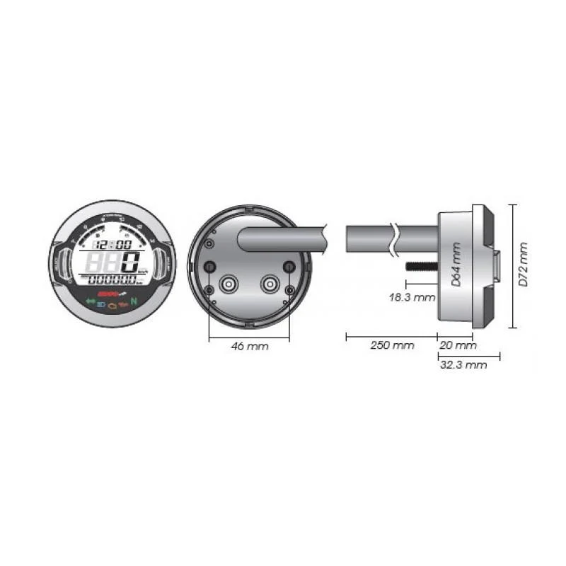 KOSO DL-03SR Tachometer / Drehzahlmesser