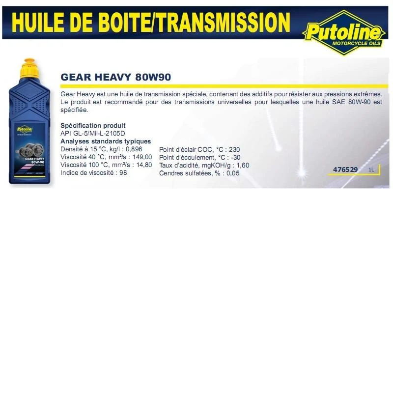 Getriebe Schweröl 80W90 1L PUTOLINE