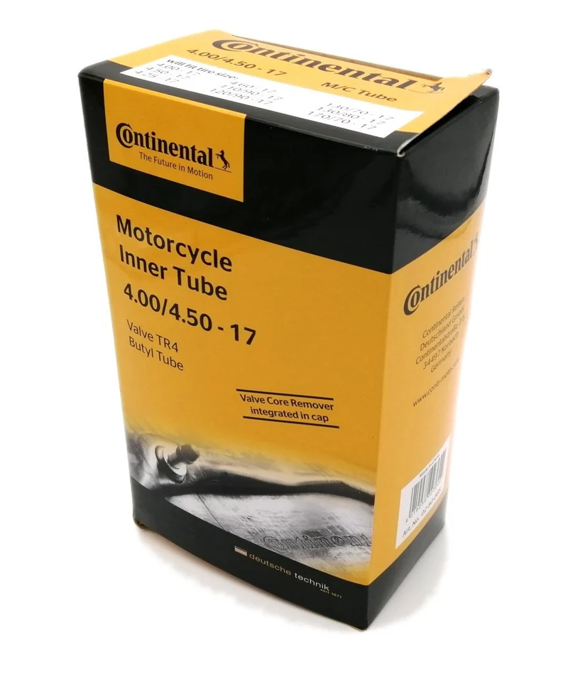 CHAMBER AIR MOTO 17 4.00-4.50X17 -110 / 120 / 70X17-110 / 80X17 CONTINENTAL (TR4 RECHTES VENTIL)