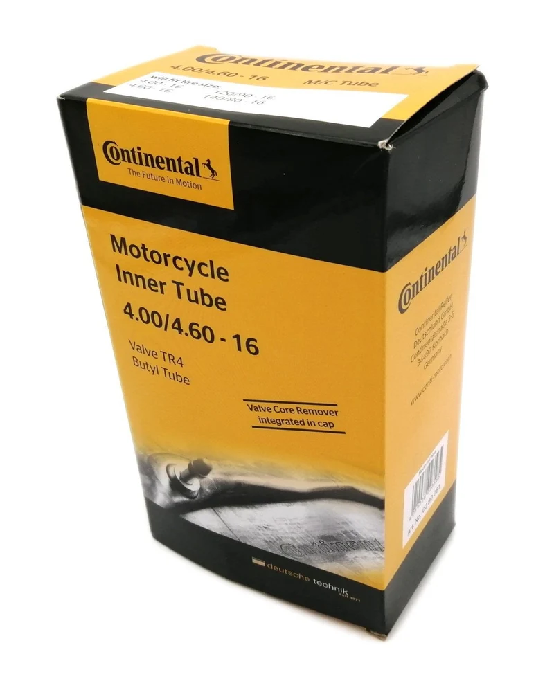 CHAMBER AIR MOTO 16 4.00-4.60X16 - 110 BIS 120 / 80X16 CONTINENTAL (TR4 RECHTES VENTIL)