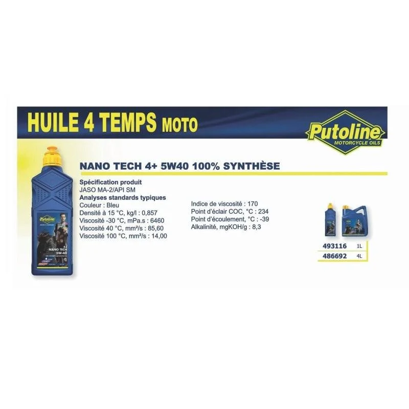 Nano Tech 4+ 4-Takt-Öl 5W40 100% synthetisches 1 l PUTOLIN