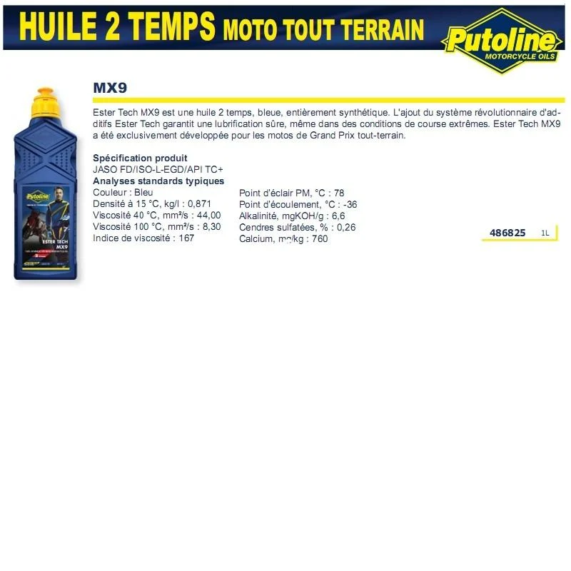 MX2 Esther Tech 9-Takt-Öl 100% synthetisches 1 l PUTOLIN