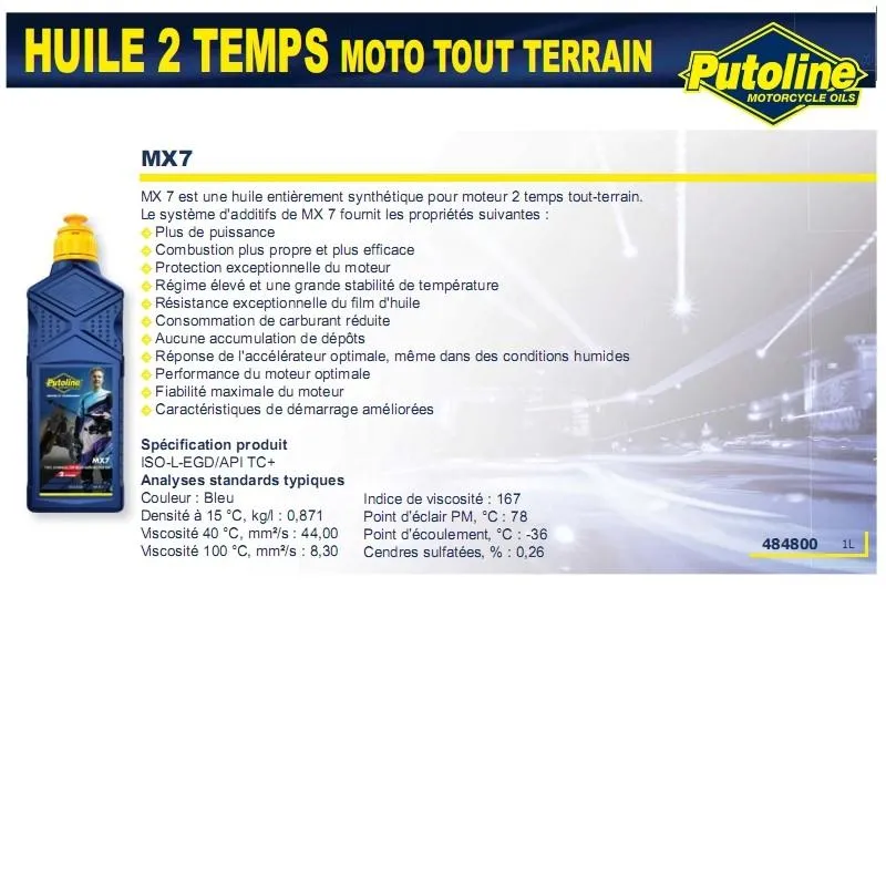 MX2 7-Takt Öl Spezialkreuz 100% synthetisches 1L PUTOLINE