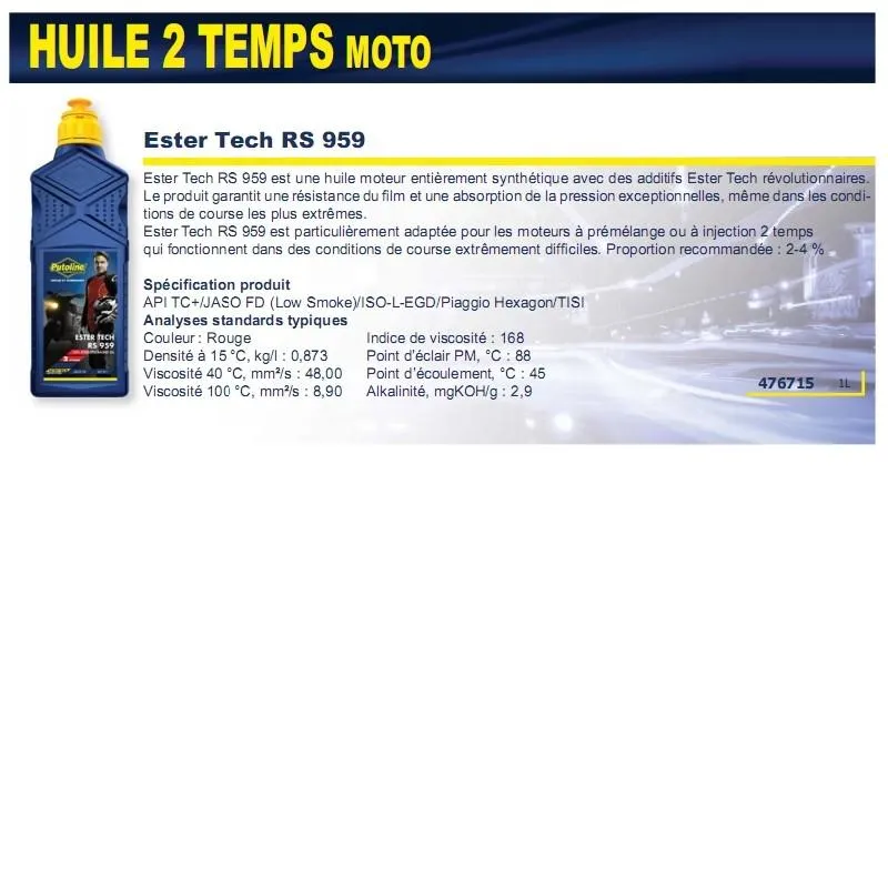2-Takt Tech RS 959 100% synthetisches Öl 1L PUTOLINE