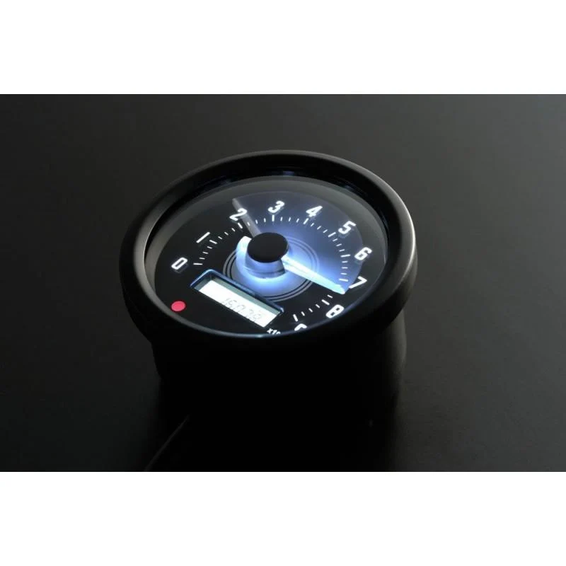 Schwarzer Drehzahlmesser Daytona 60mm 9tr mit Schaltlicht