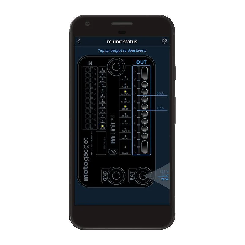 Mo-unit Blaues Gehäuse Motogadget