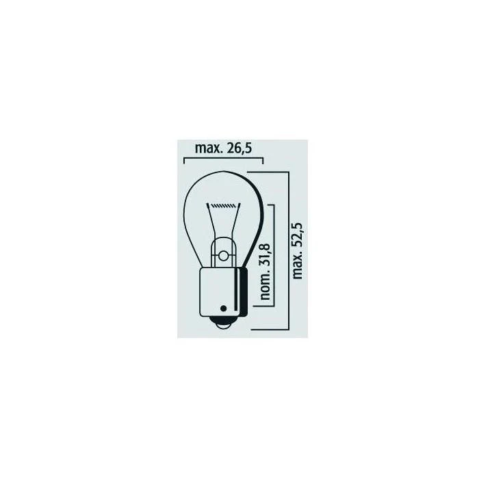Box mit 10 BA15s 12V 21W Glühbirnen