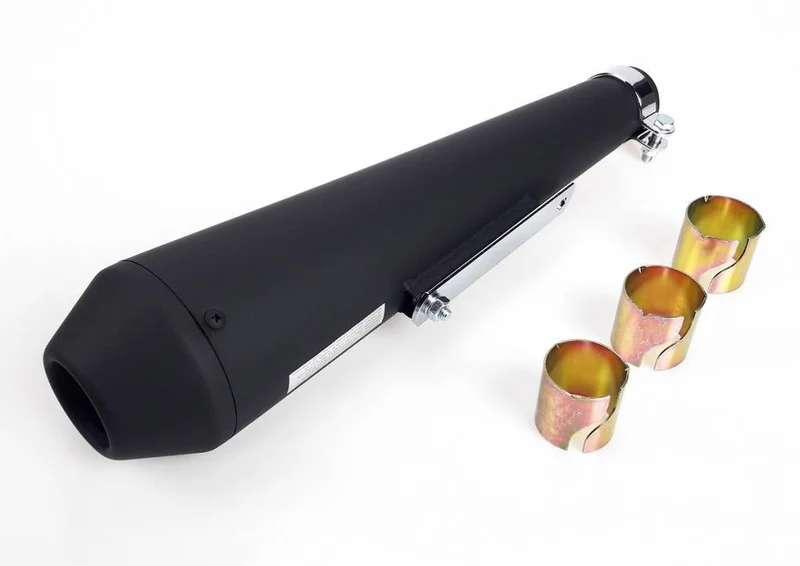 Schwarzer Megaphonauspuff