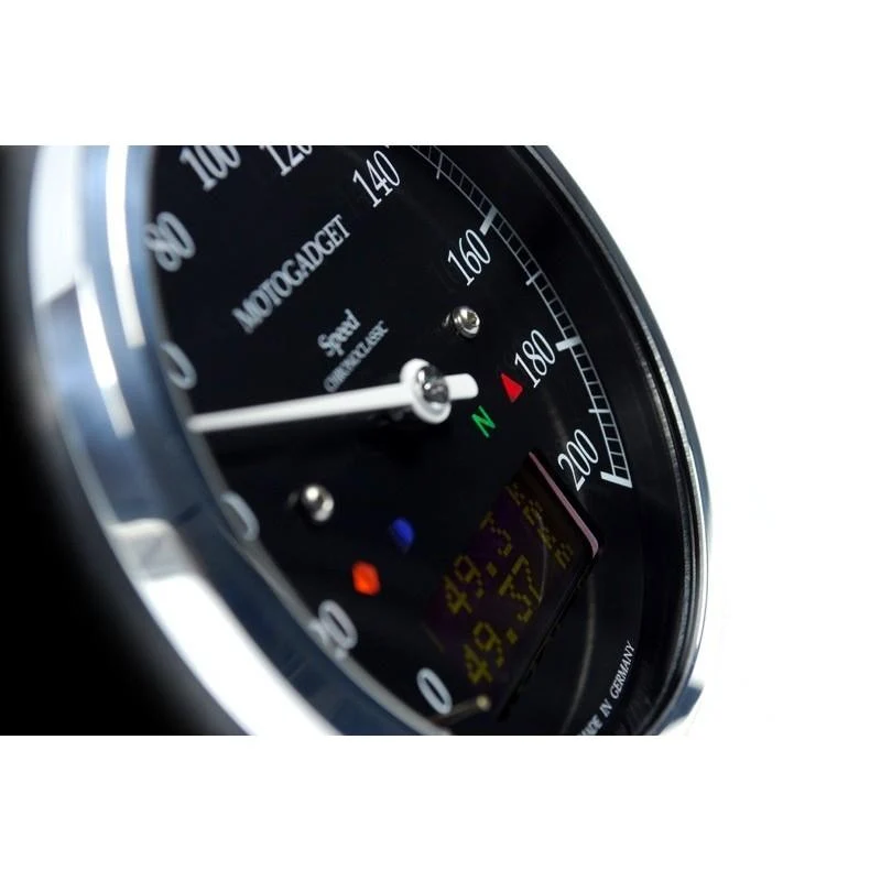 CHRONOCLASSIC-Zähler Motogadget Schwarz / Schwarz-Edelstahl-Bildschirm