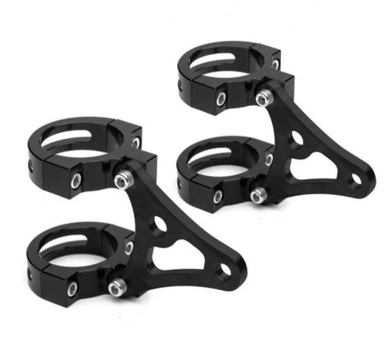 Scheinwerferhalterungen CNC Alu schwarz oder chrom eloxiert für Durchmesser 41 mm